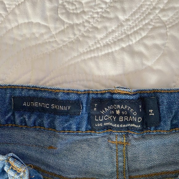 Boy's Luck Brand Authentic Skinny Blue Jeans - Picture 4 of 5